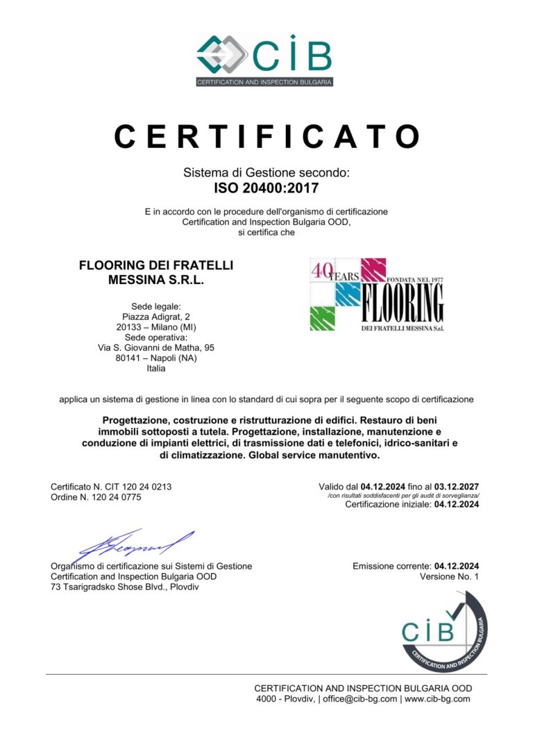 Certificato ISO 20400