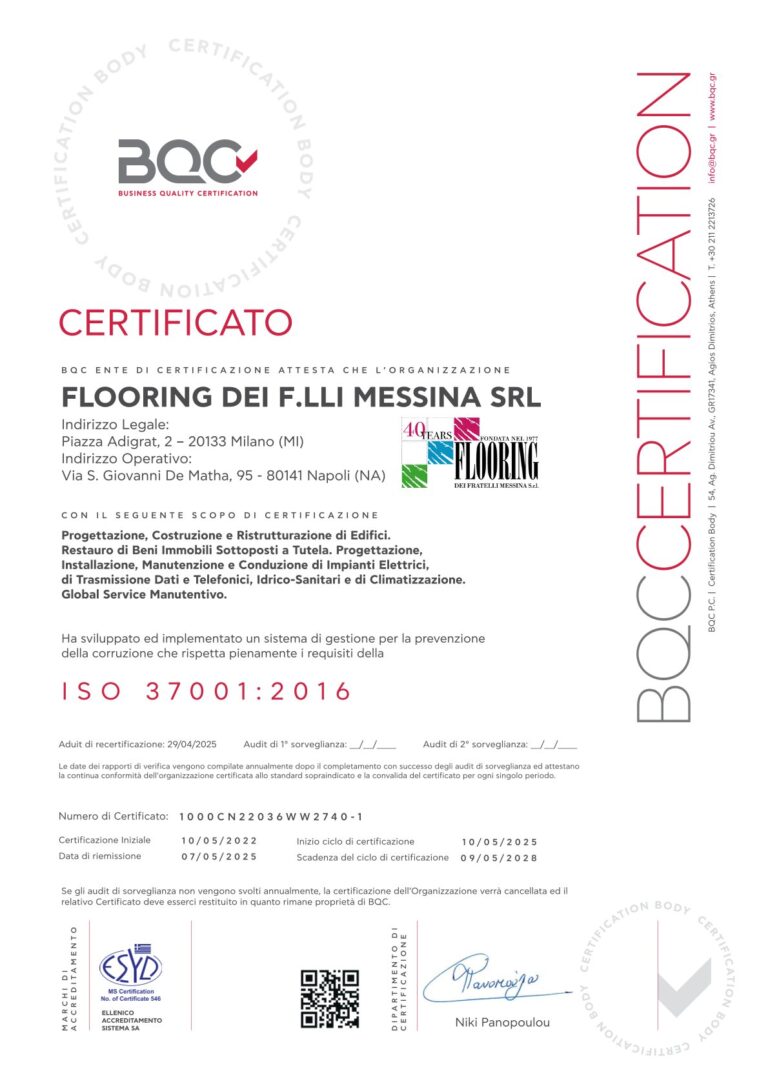 Certificato ISO 37001